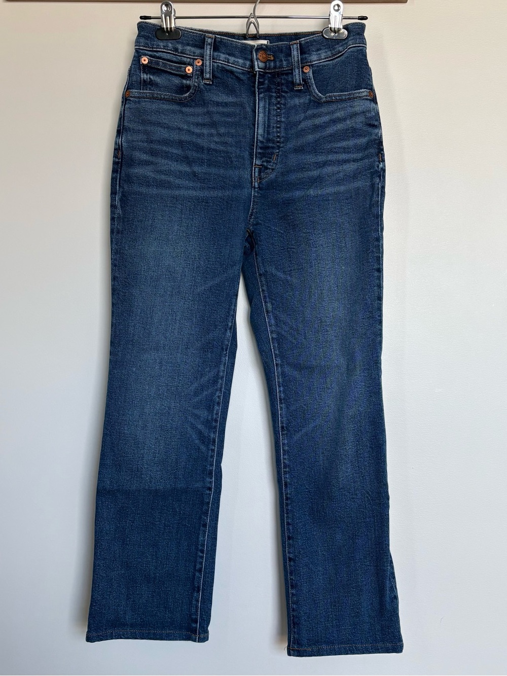 Madewell Slim Demi-Boot Jeans 25 High Rise Cropped Bootcut Blue Denim